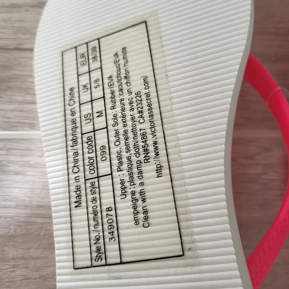 Victoria's Secret Women Striped Hot Pink Summer Beach Flip Flops Medium 7 / 8 - Picture 5 of 6